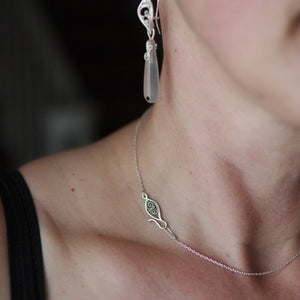 Silver Filigree Leaf Clasp & Swivel Necklace