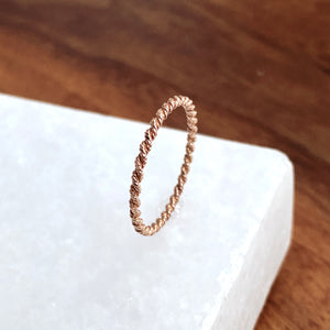 14k Rose Gold Double Twist Ring- 1.5mm